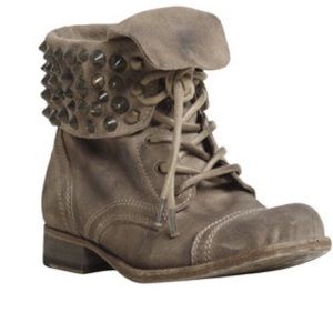 All Saints Studded Suede Military boots
